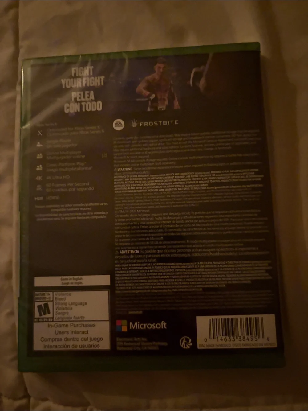 Microsoft Xbox Game Back Cover in Black and Green Trim